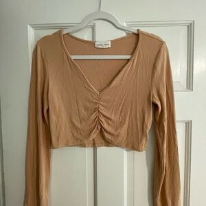 Women's Tan Long Sleeve Top